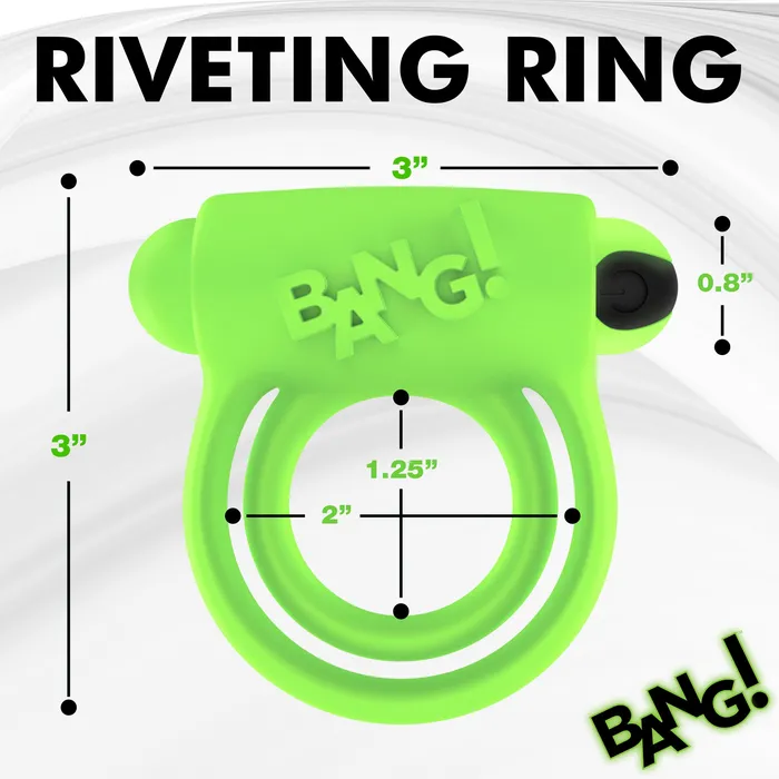 Male Sex Toys Bang GlowintheDark Silicone Vibrating Cock Ring