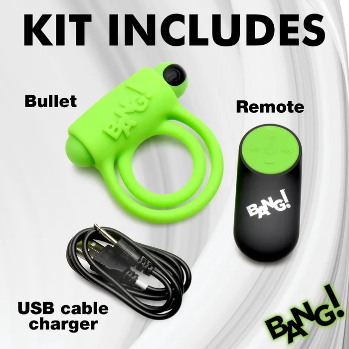 Male Sex Toys Bang GlowintheDark Silicone Vibrating Cock Ring