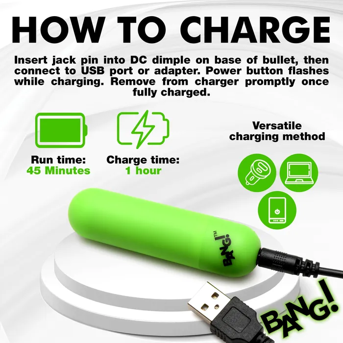 Male Sex Toys Bang GlowintheDark Silicone Vibrating Cock Ring