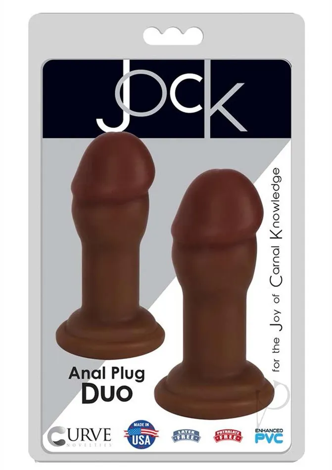 Male Sex Toys Jock Jock Anal Plug Duo Penis Heads Chocolate