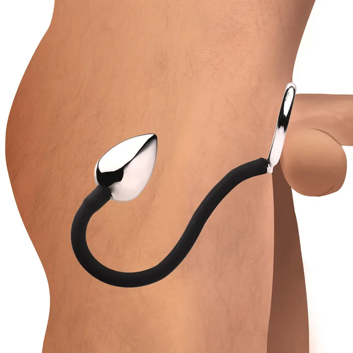 Male Sex Toys Master Series Tug and Plug Cock and Ball Ring with Anal Plug Male Sex Toys Master Series Tug and Plug Cock and Ball Ring with Anal Plug
