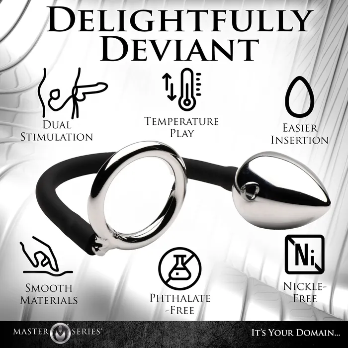 Male Sex Toys Master Series Tug and Plug Cock and Ball Ring with Anal Plug
