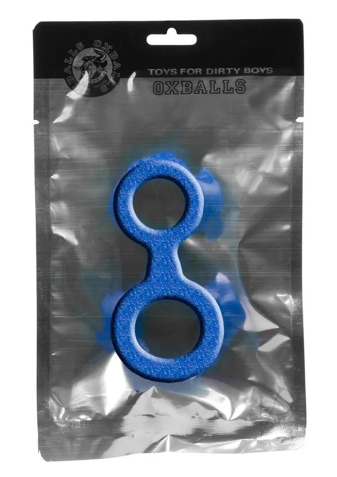 Male Sex Toys Oxballs Oxballs 8Ball Silicone Cock and Ball Ring Blue