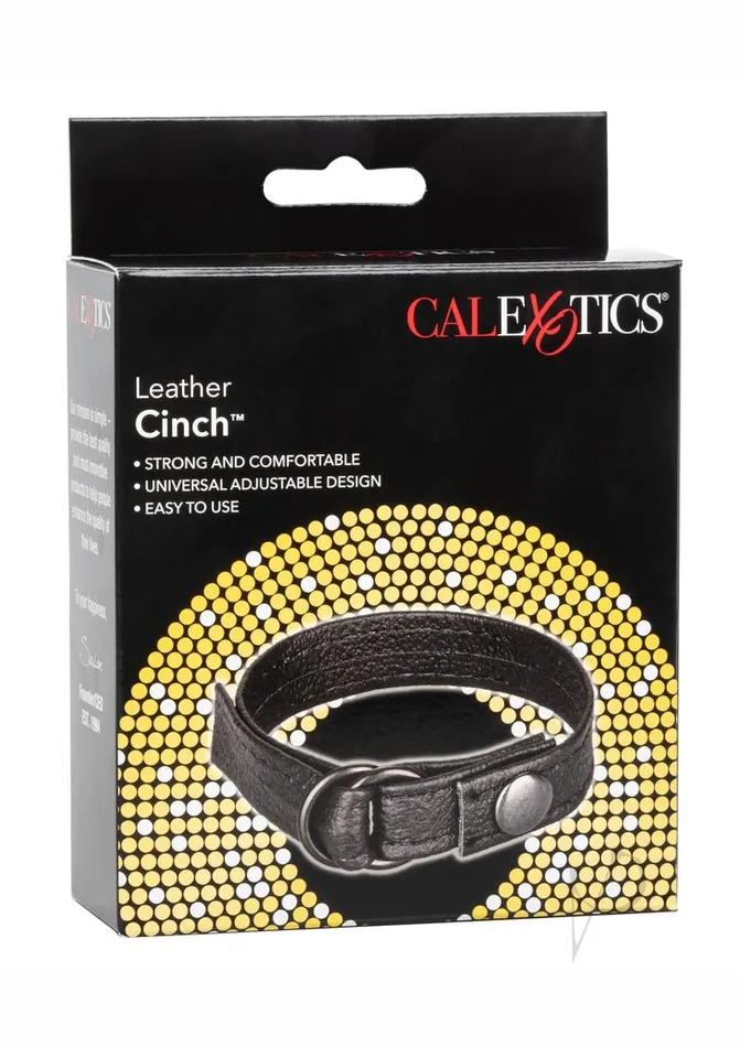 Male Sex Toys Rings Leather Cinch Cock Ring Black