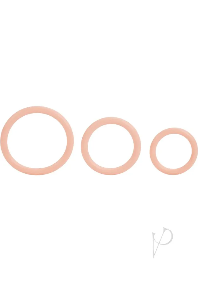 Male Sex Toys Rings Tri Rings Cock Ring Set 3 Piece Set Vanilla