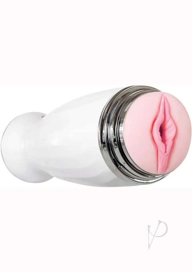 Male Sex Toys Zero Tolerance Zero Tolerance The Thrusting Stroker Rechargeable Vibrating Pussy Masturbator VanillaWhite