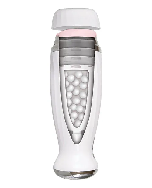 Male Sex Toys Zero Tolerance Zero Tolerance The Thrusting Stroker Rechargeable Vibrating Pussy Masturbator VanillaWhite
