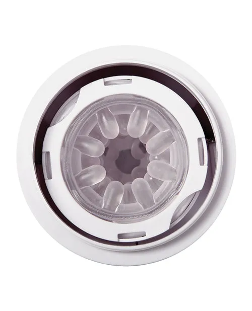 Male Sex Toys Zero Tolerance Zero Tolerance The Thrusting Stroker Rechargeable Vibrating Pussy Masturbator VanillaWhite