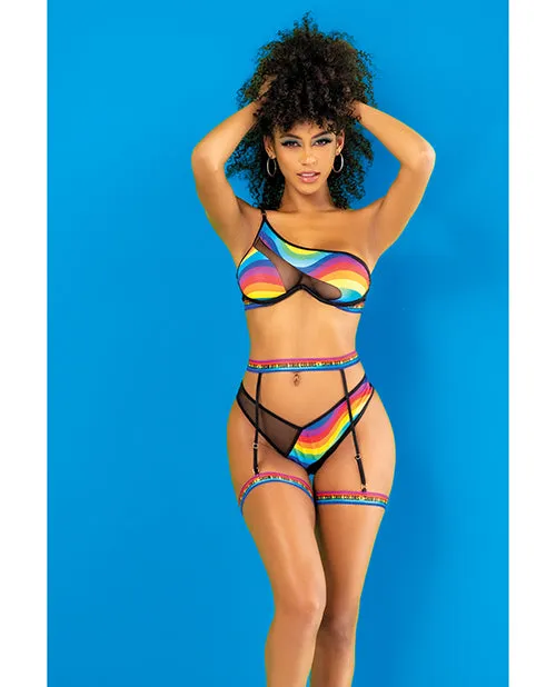 Mapale Anal Pride One Shoulder Top Garter Belt Panty Black Prints SM Mapale Anal Pride One Shoulder Top Garter Belt Panty Black Prints SM
