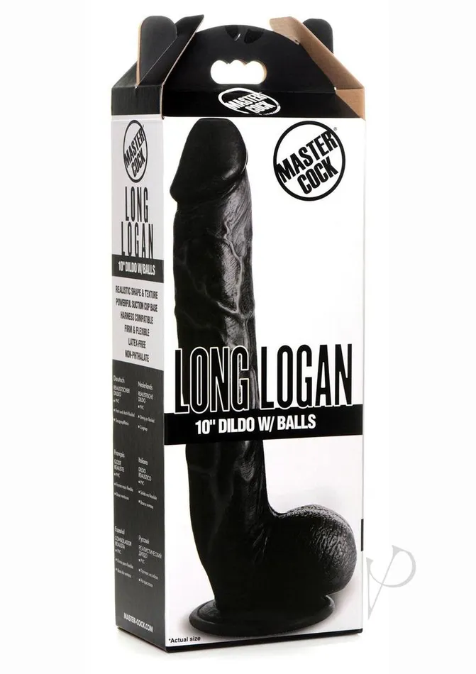 Master Cock Master Cock Long Logan Dildo with Balls 10in Black Female Sex Toys Master Cock Master Cock Long Logan Dildo with Balls 10in Black Female Sex Toys