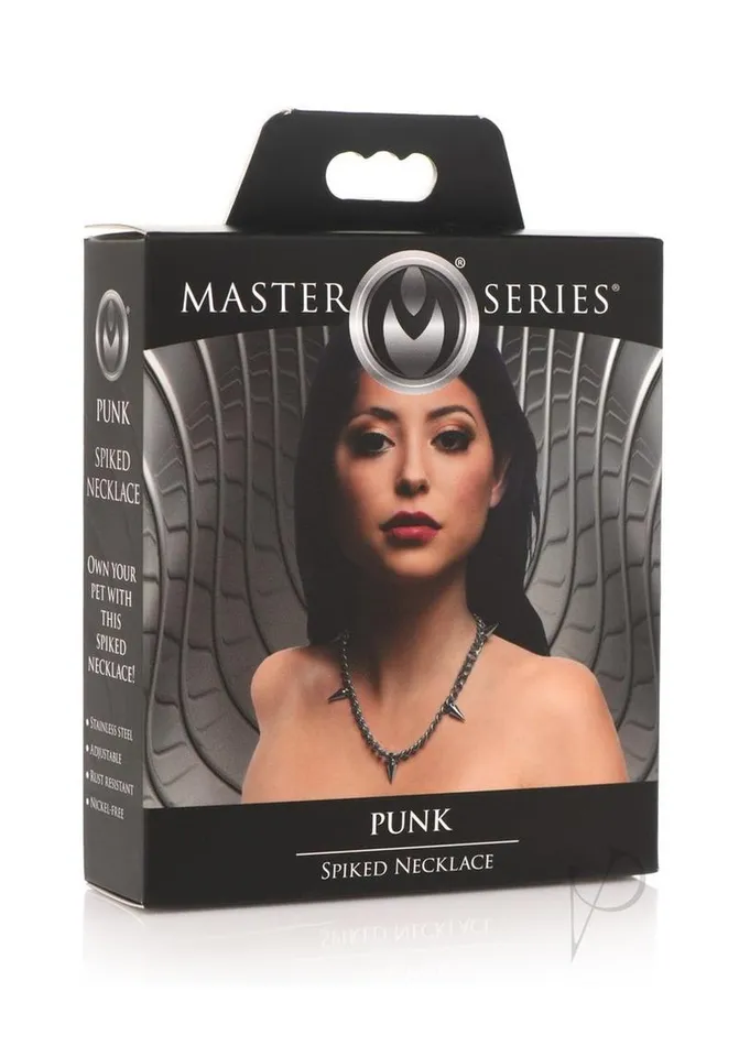 Master Series Anal Master Series Punk Spiked Necklace Silver