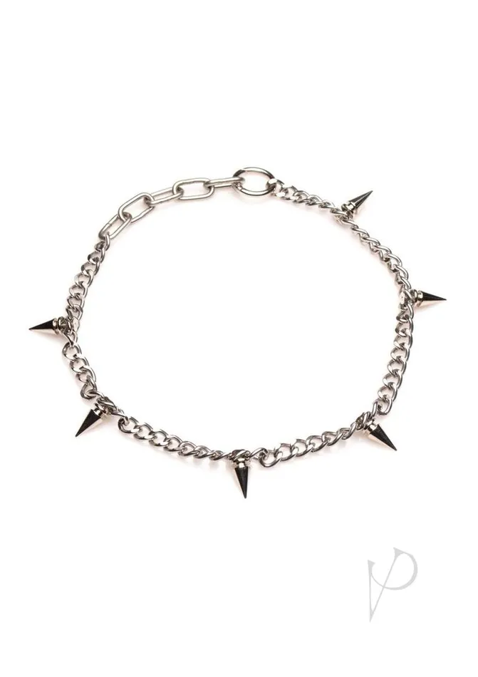 Master Series Anal Master Series Punk Spiked Necklace Silver