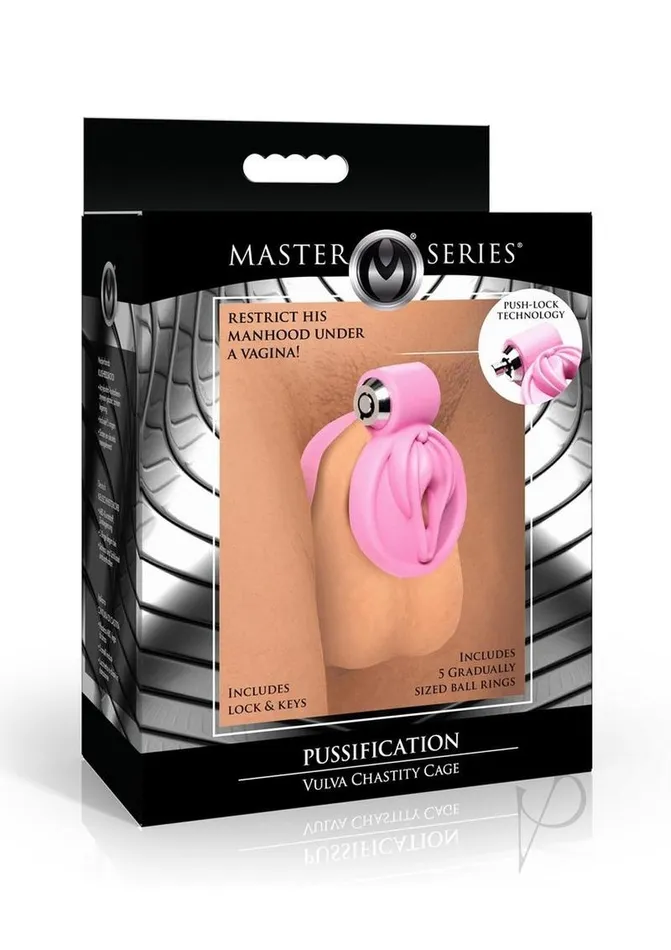Master Series Pussification Vulva Chastity Cage Pink Master Series Male Sex Toys Master Series Pussification Vulva Chastity Cage Pink Master Series Male Sex Toys