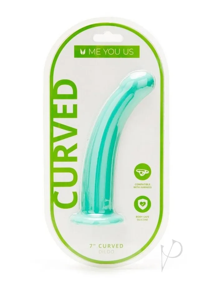 Me You Us Dildos ME YOU US Curved Silicone Dildo 7in Aqua