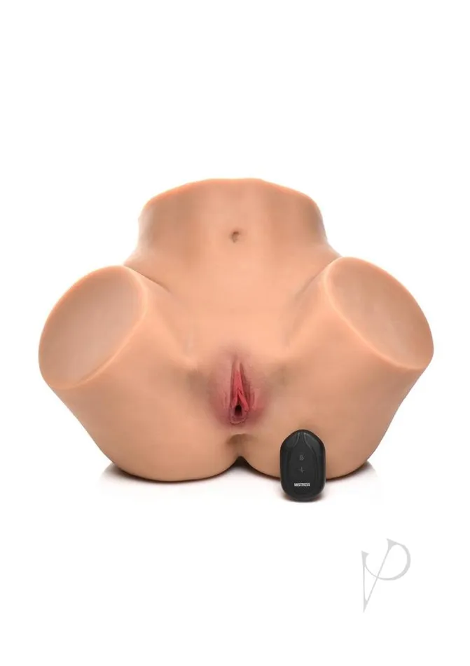 Mistress Vibrating and Squeezing Pussy and Ass Masturbator with Remote Control Vanilla Mistress Male Sex Toys