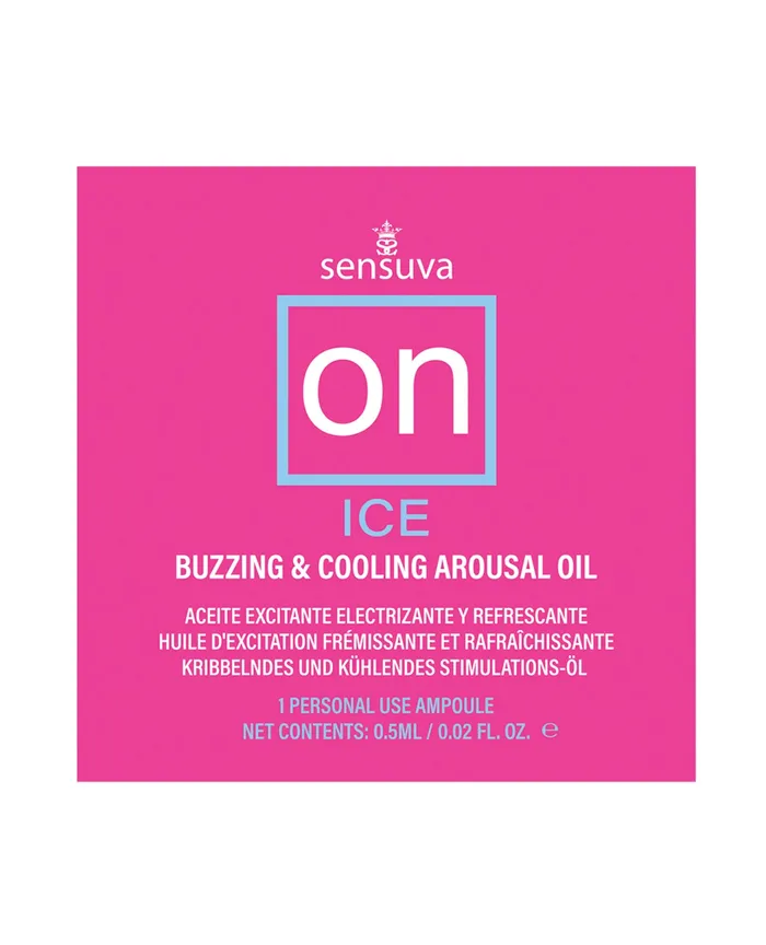 ON Ice Arousal Oil Single Use Ampoule Packet On Female Sex Toys