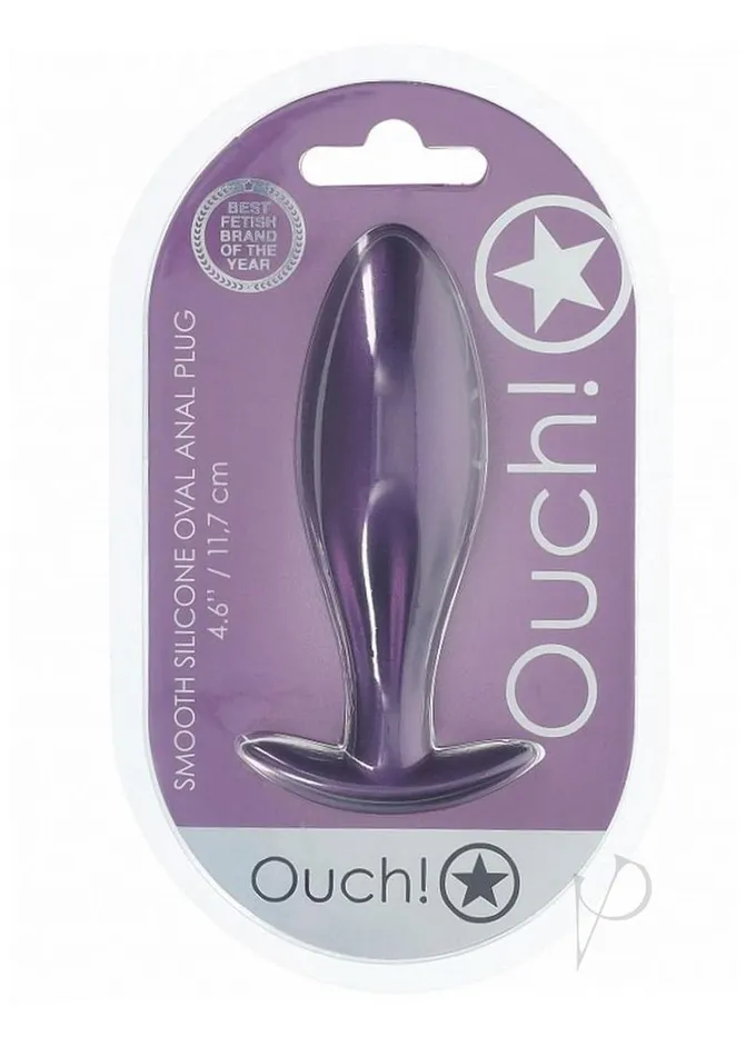 Ouch Anal Ouch Oval Anal Plug Silicone Metallic Purple