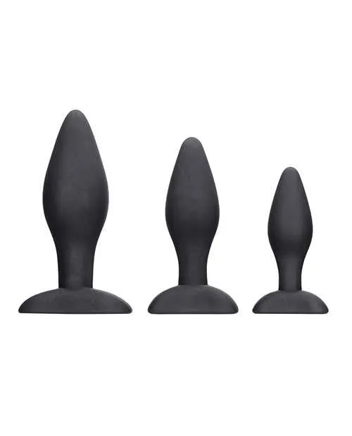 Ouch Anal Shots Ouch Apex Butt Plug Set Black Ouch Anal Shots Ouch Apex Butt Plug Set Black