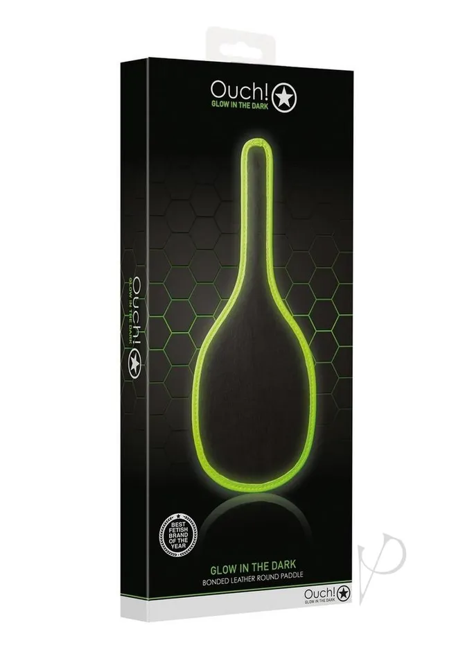 Ouch Female Sex Toys Ouch Round Paddle Glow in the Dark Green