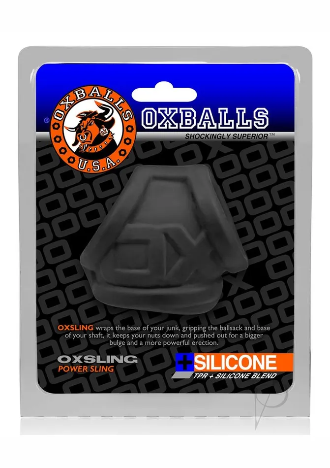 Oxballs Anal Oxballs Oxsling Silicone Blend Power Sling Black