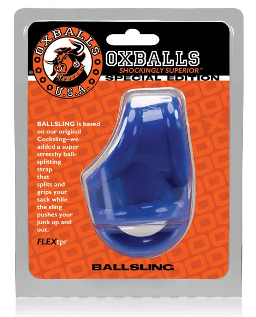 Oxballs Ball Sling with Ball Splitter Strap Blue Oxballs Male Sex Toys