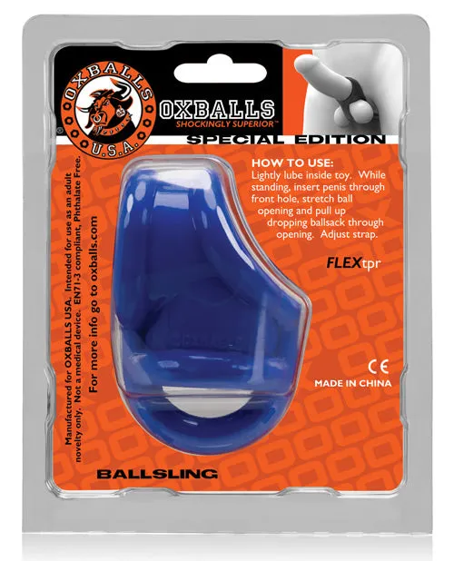 Oxballs Ball Sling with Ball Splitter Strap Blue Oxballs Male Sex Toys