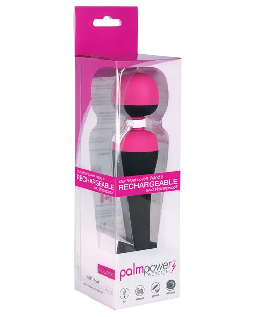 PalmPower Rechargeable Silicone Personal Wand Massager Fuschia Palmpower Female Sex Toys
