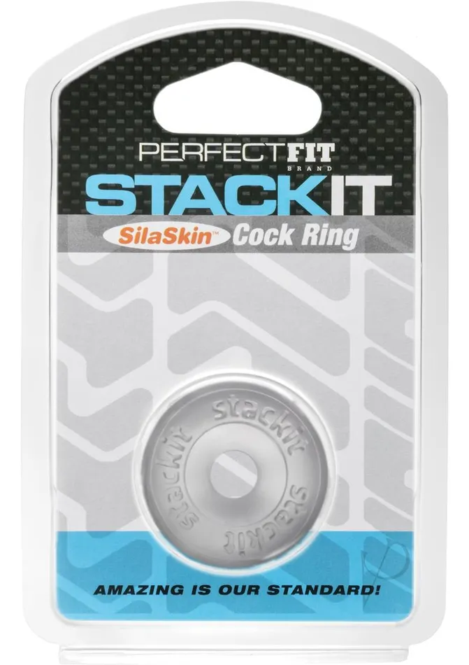 Perfect Fit Stackit SilaSkin Cock Ring Clear Perfect Fit Male Sex Toys