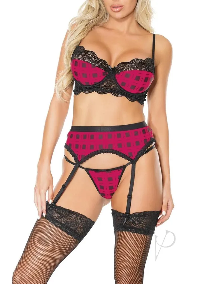 Pink Pussycat Pink Pussycat Plaid Bra Garter Belt and GString Large PinkBlack Vibrators Pink Pussycat Pink Pussycat Plaid Bra Garter Belt and GString Large PinkBlack Vibrators