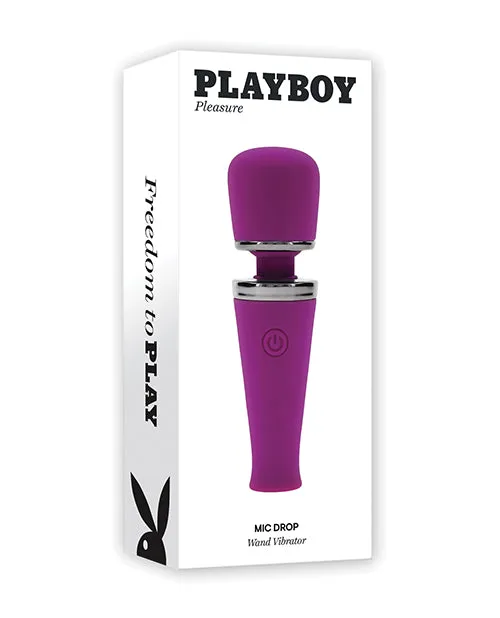 Playboy Vibrators Playboy Mic Drop Rechargeable Silicone Wand Purple