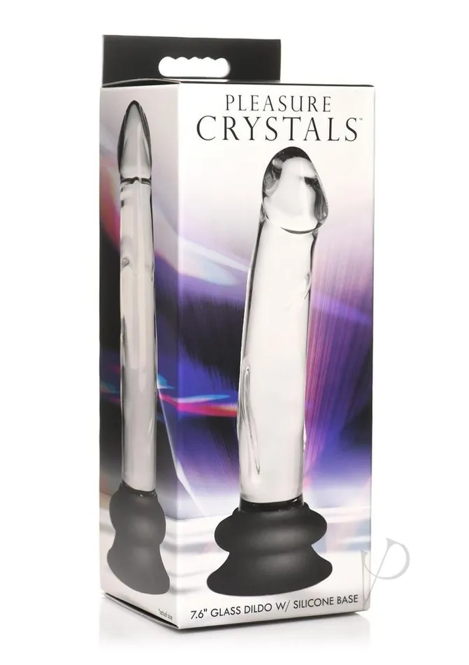 Pleasure Crystals Glass Dildo with Silicone Base 76in ClearBlack Pleasure Crystals Anal Pleasure Crystals Glass Dildo with Silicone Base 76in ClearBlack Pleasure Crystals Anal