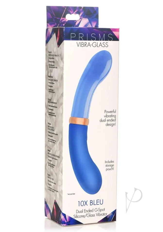 Prisms Prisms VibraGlass 10X Bleu Dual End GSpot Rechargeable SiliconeGlass Vibrating Dildo Teal Female Sex Toys Prisms Prisms VibraGlass 10X Bleu Dual End GSpot Rechargeable SiliconeGlass Vibrating Dildo Teal Female Sex Toys