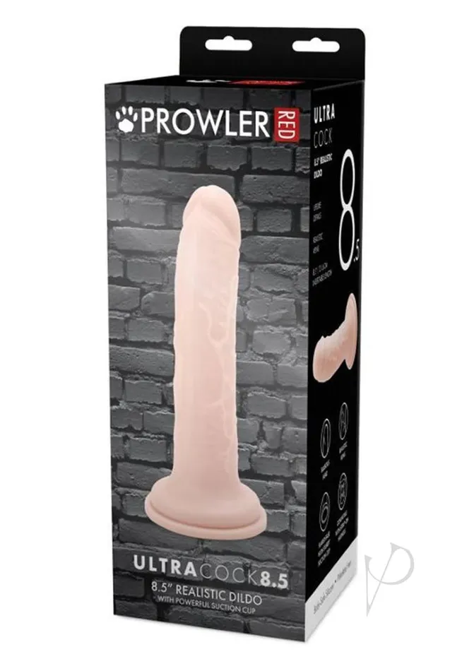 Prowler RED Ultra Cock Realistic Dildo 85in Vanilla Prowler Red Dildos