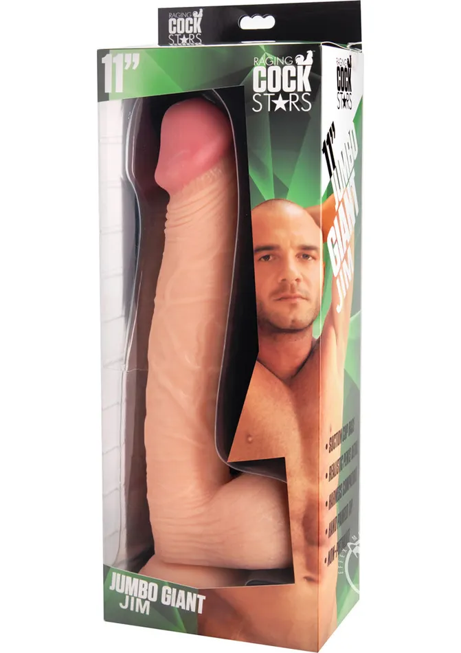Raging Cockstars Jumbo Giant Jim 11in Dildo Vanilla Raging Cockstars Dildos
