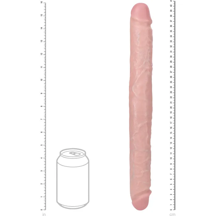 REALROCK 16 Inch Thick Double Dildo Flesh Shots Toys Dildos