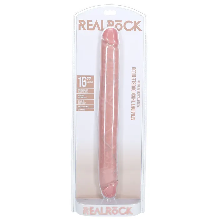 REALROCK 16 Inch Thick Double Dildo Flesh Shots Toys Dildos