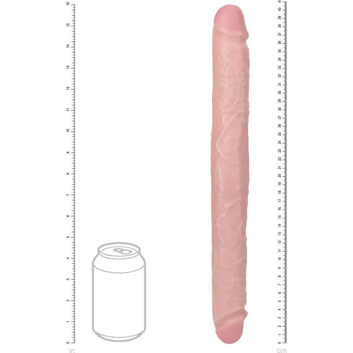 REALROCK 16 Inch Thick Double Dildo Flesh Shots Toys Dildos