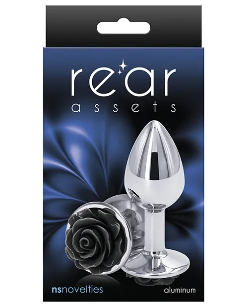 Rear Assets Anal Rear Assets Rose Aluminum Anal Plug Small BlackSilver Rear Assets Anal Rear Assets Rose Aluminum Anal Plug Small BlackSilver