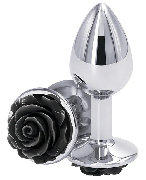Rear Assets Anal Rear Assets Rose Aluminum Anal Plug Small BlackSilver Rear Assets Anal Rear Assets Rose Aluminum Anal Plug Small BlackSilver