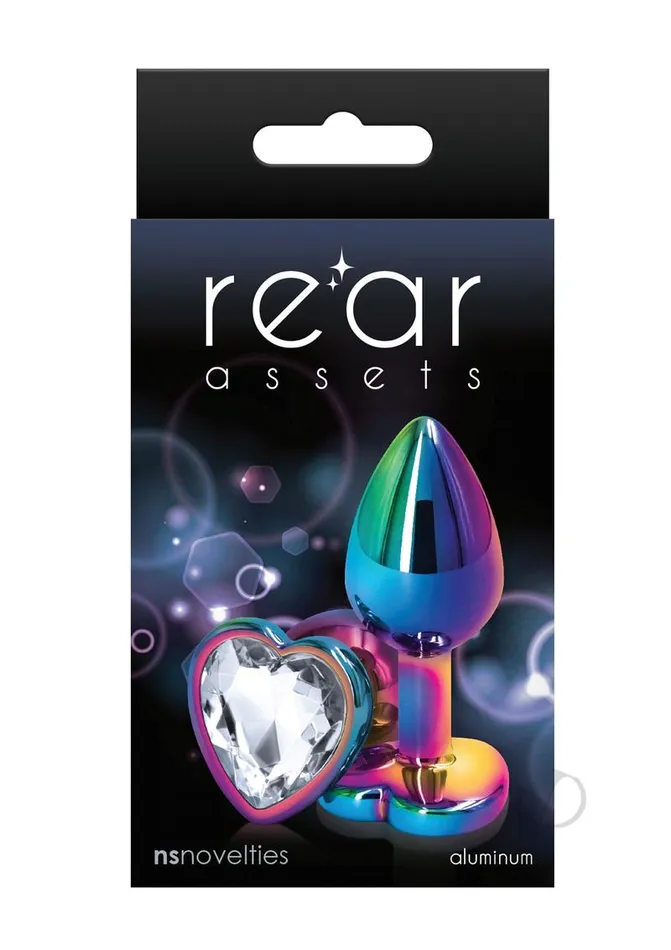 Rear Assets Multicolor Heart Anal Plug Small Clear Rear Assets Anal