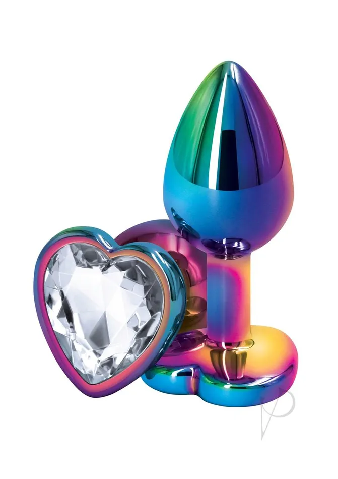 Rear Assets Multicolor Heart Anal Plug Small Clear Rear Assets Anal