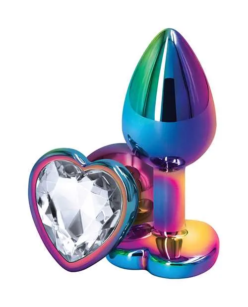 Rear Assets Multicolor Heart Anal Plug Small Clear Rear Assets Anal