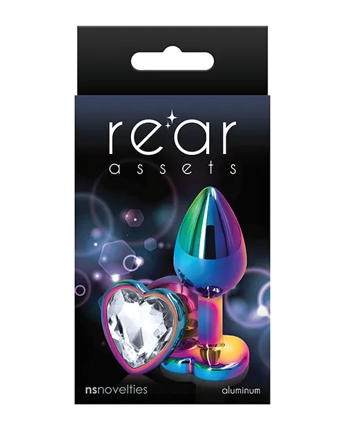 Rear Assets Multicolor Heart Anal Plug Small Clear Rear Assets Anal