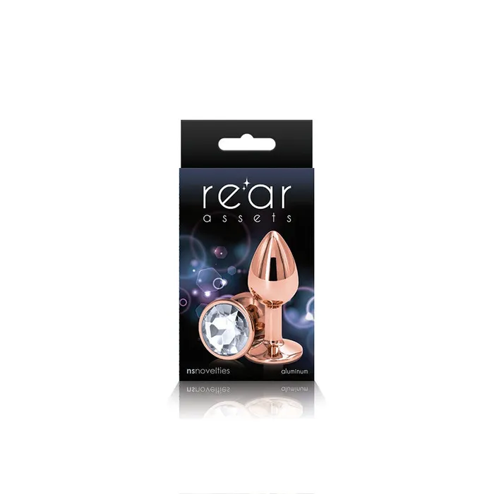 Rear Assets Rose Gold Clear Small Butt Plug NS Novelties Anal
