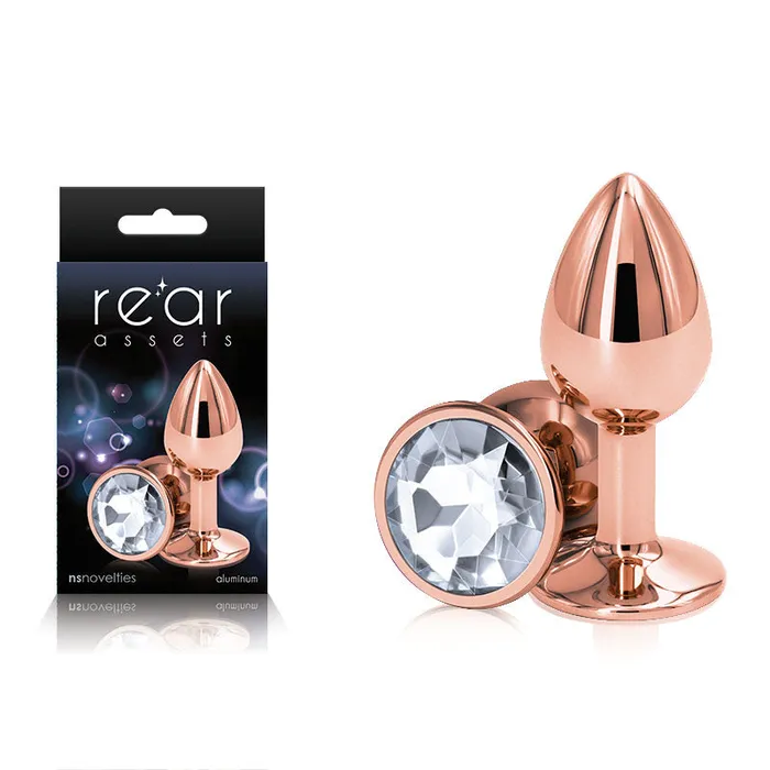 Rear Assets Rose Gold Clear Small Butt Plug NS Novelties Anal