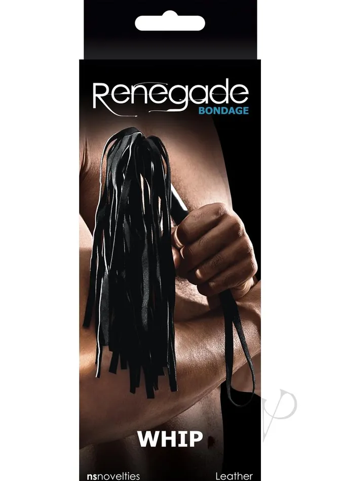 Restraints Renegade Renegade Bondage Leather Whip Black