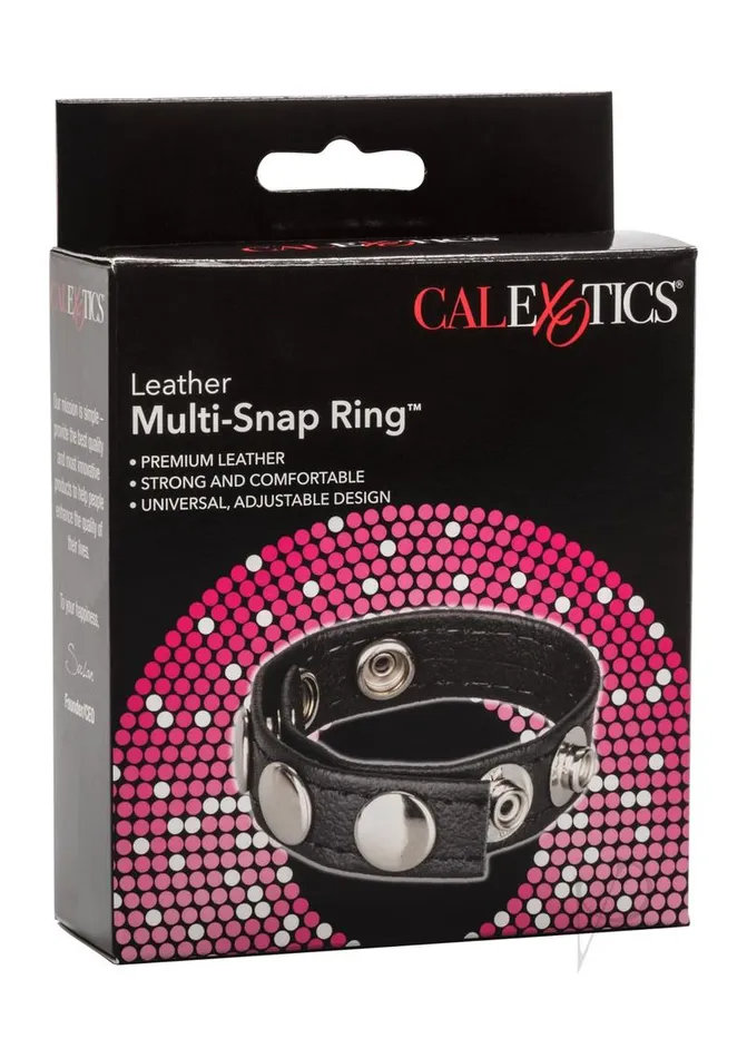 Rings Male Sex Toys Leather MultiSnap Cock Ring Black