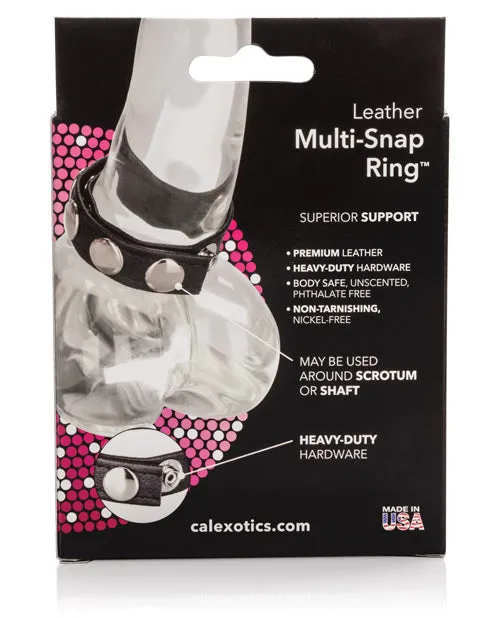 Rings Male Sex Toys Leather MultiSnap Cock Ring Black