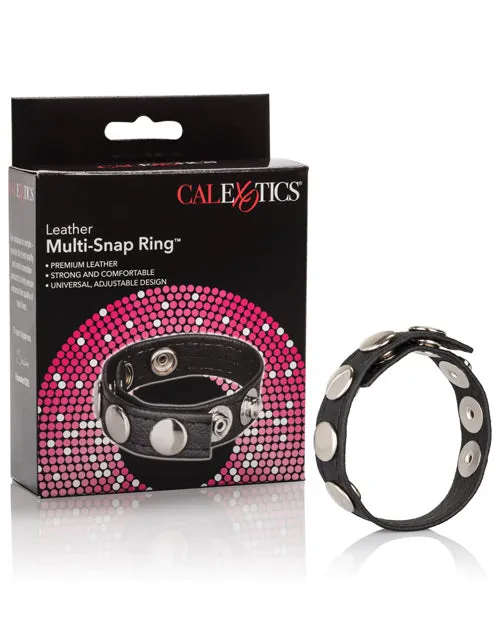 Rings Male Sex Toys Leather MultiSnap Cock Ring Black