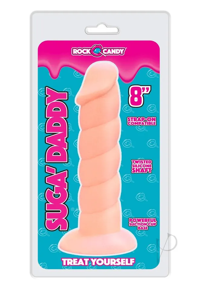 Rock Candy Toys Dildos Suga Daddy Silicone Dildo 8in Vanilla